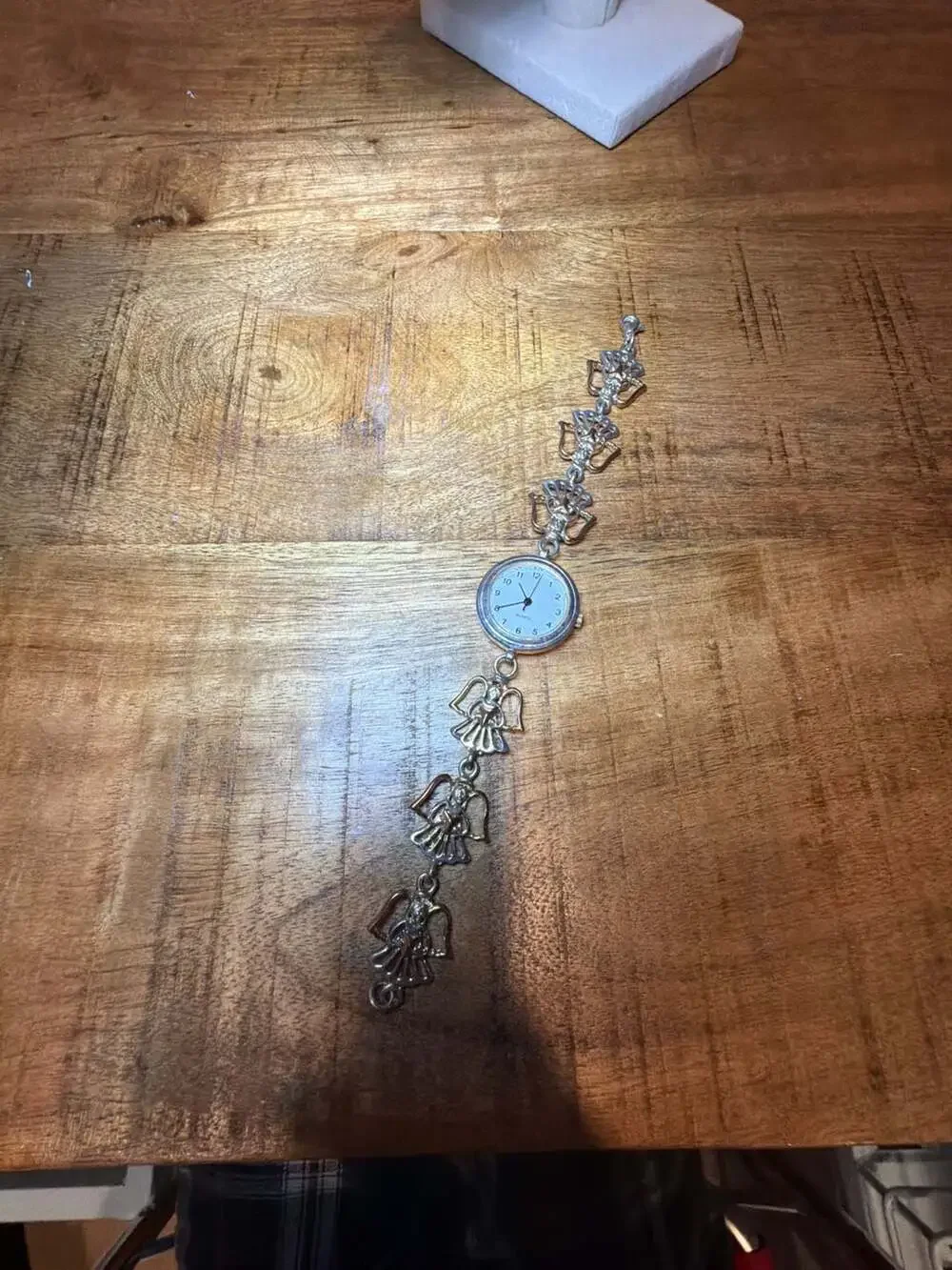 Vintage Women's Quartz Angel Charm Link Bracelet Watch